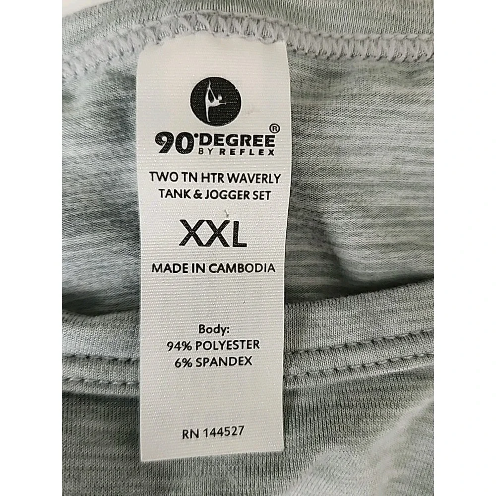 90 DEGREE By REFLEX Women's 2XL Workout Twist-Front Crop Tank Gray Stretch EUC - Picture 3 of 7